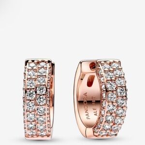 Pandora Rose Gold Timeless Pavé
Double-row Hoop Earrings
